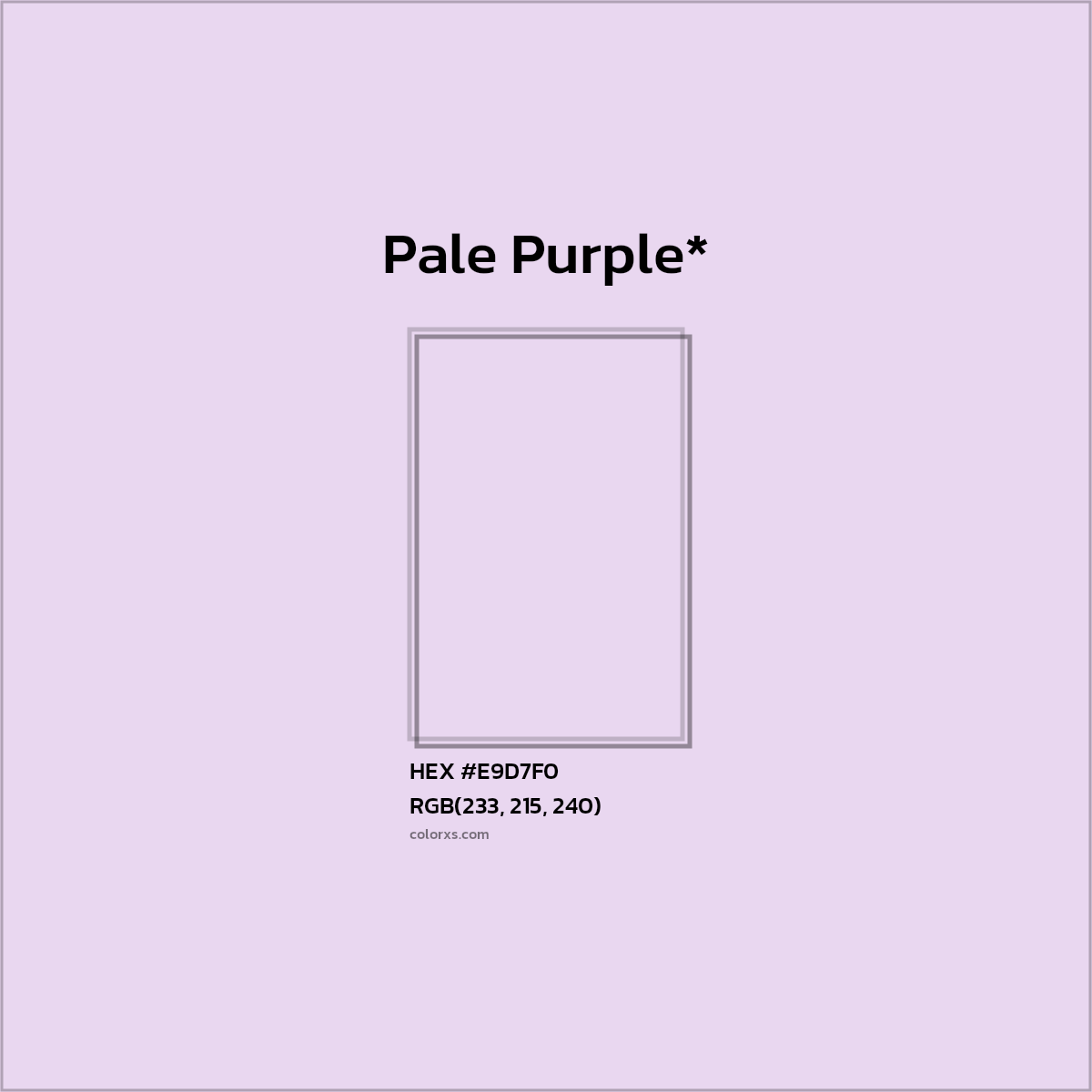 HEX #E9D7F0 Color Name, Color Code, Palettes, Similar Paints, Images