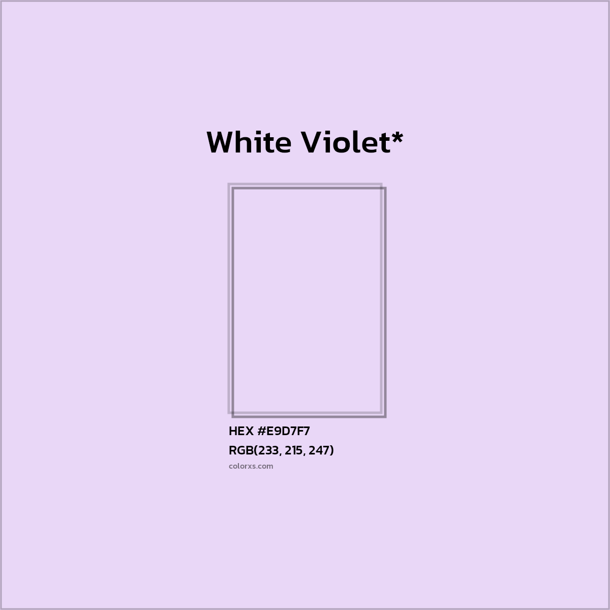HEX #E9D7F7 Color Name, Color Code, Palettes, Similar Paints, Images