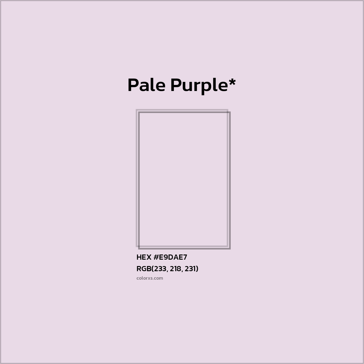 HEX #E9DAE7 Color Name, Color Code, Palettes, Similar Paints, Images