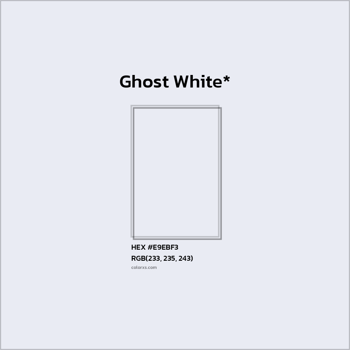 HEX #E9EBF3 Color Name, Color Code, Palettes, Similar Paints, Images