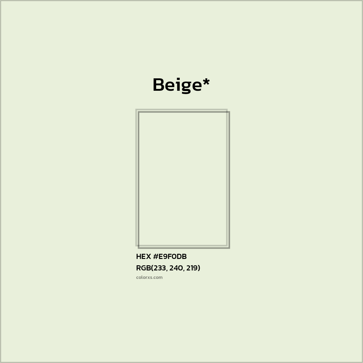 HEX #E9F0DB Color Name, Color Code, Palettes, Similar Paints, Images