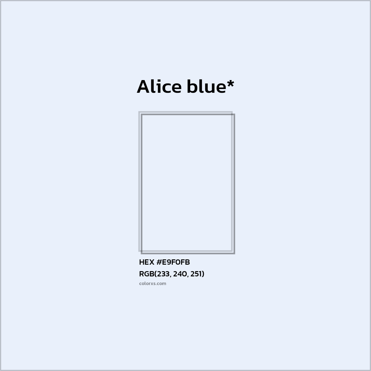 HEX #E9F0FB Color Name, Color Code, Palettes, Similar Paints, Images
