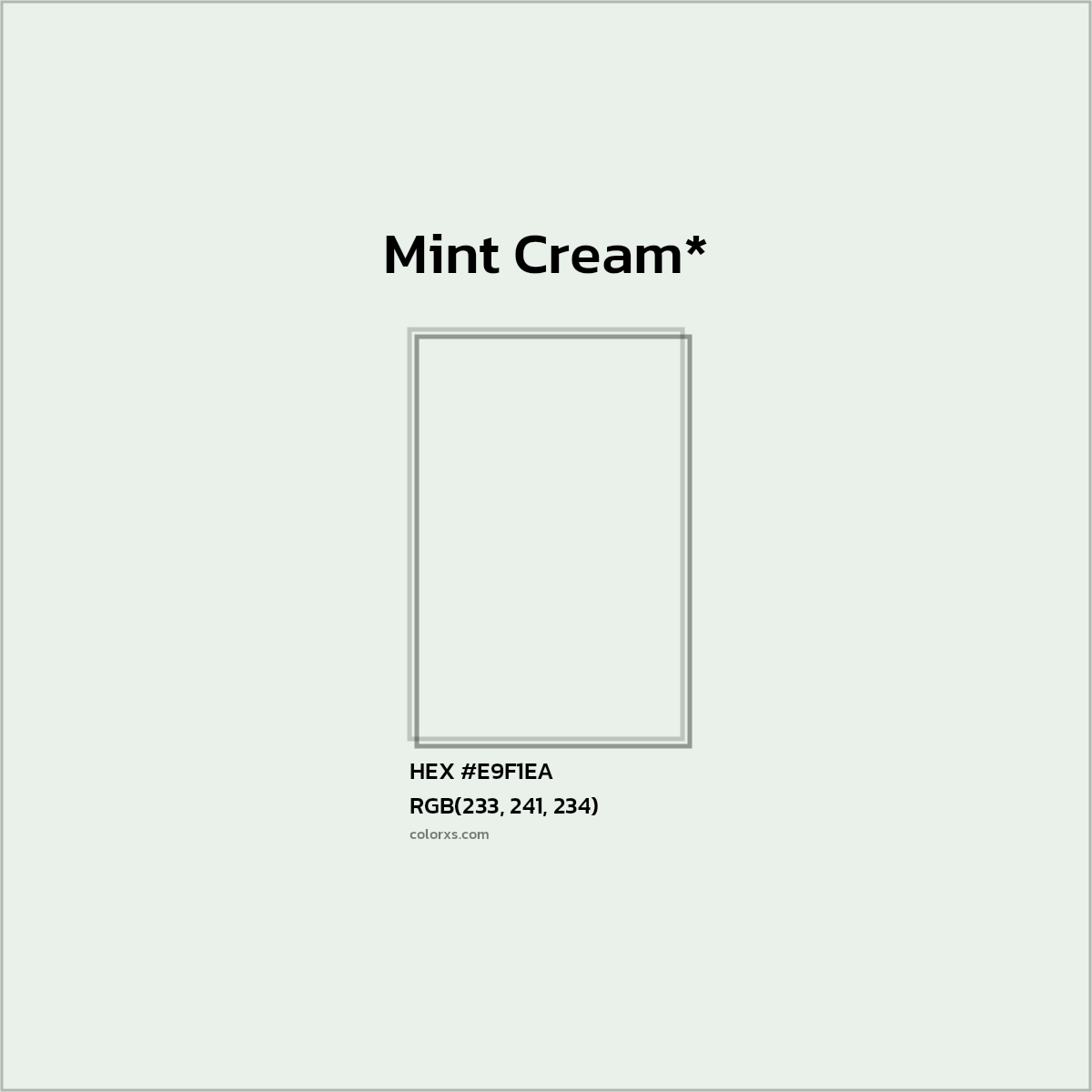 HEX #E9F1EA Color Name, Color Code, Palettes, Similar Paints, Images