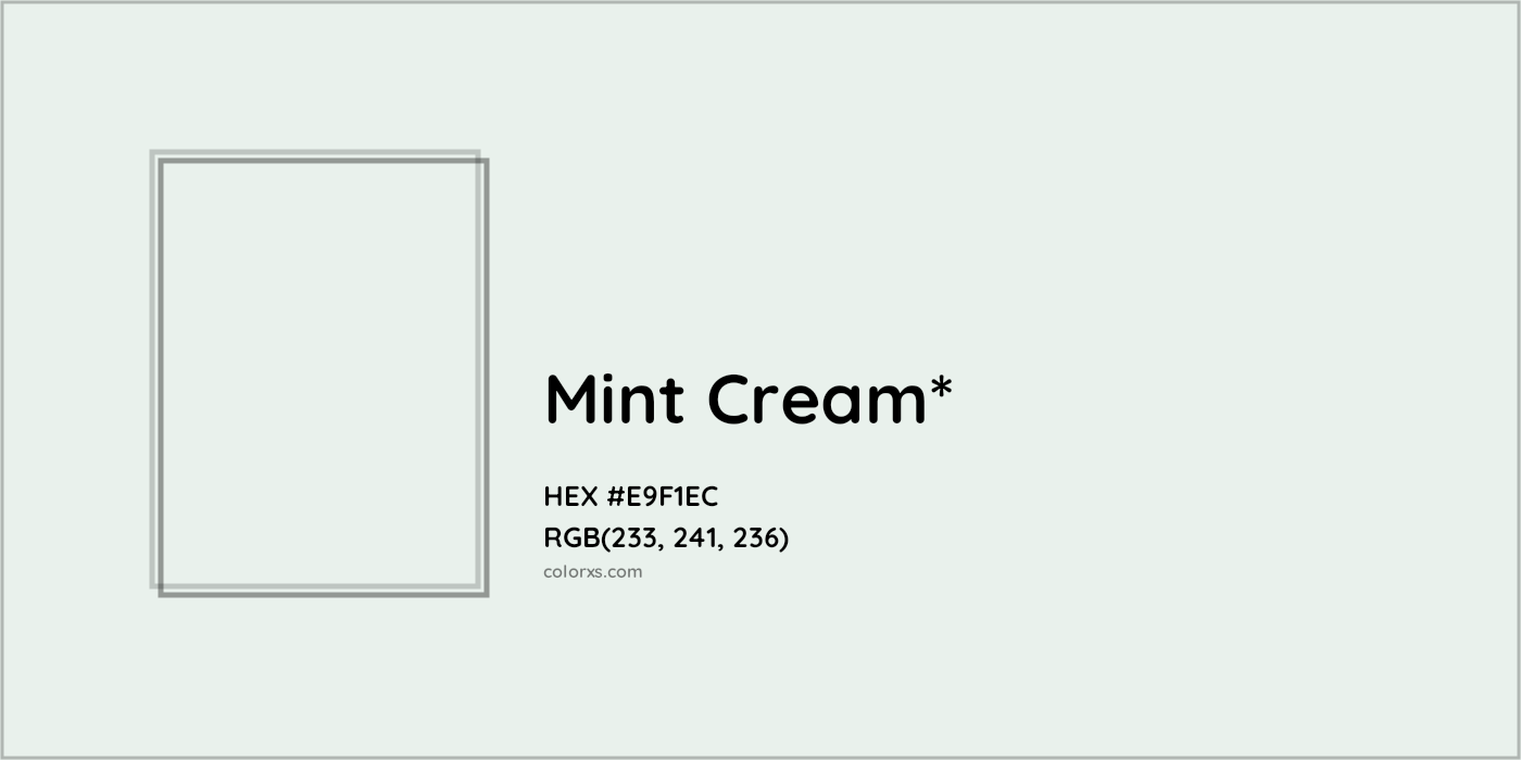 HEX #E9F1EC Color Name, Color Code, Palettes, Similar Paints, Images
