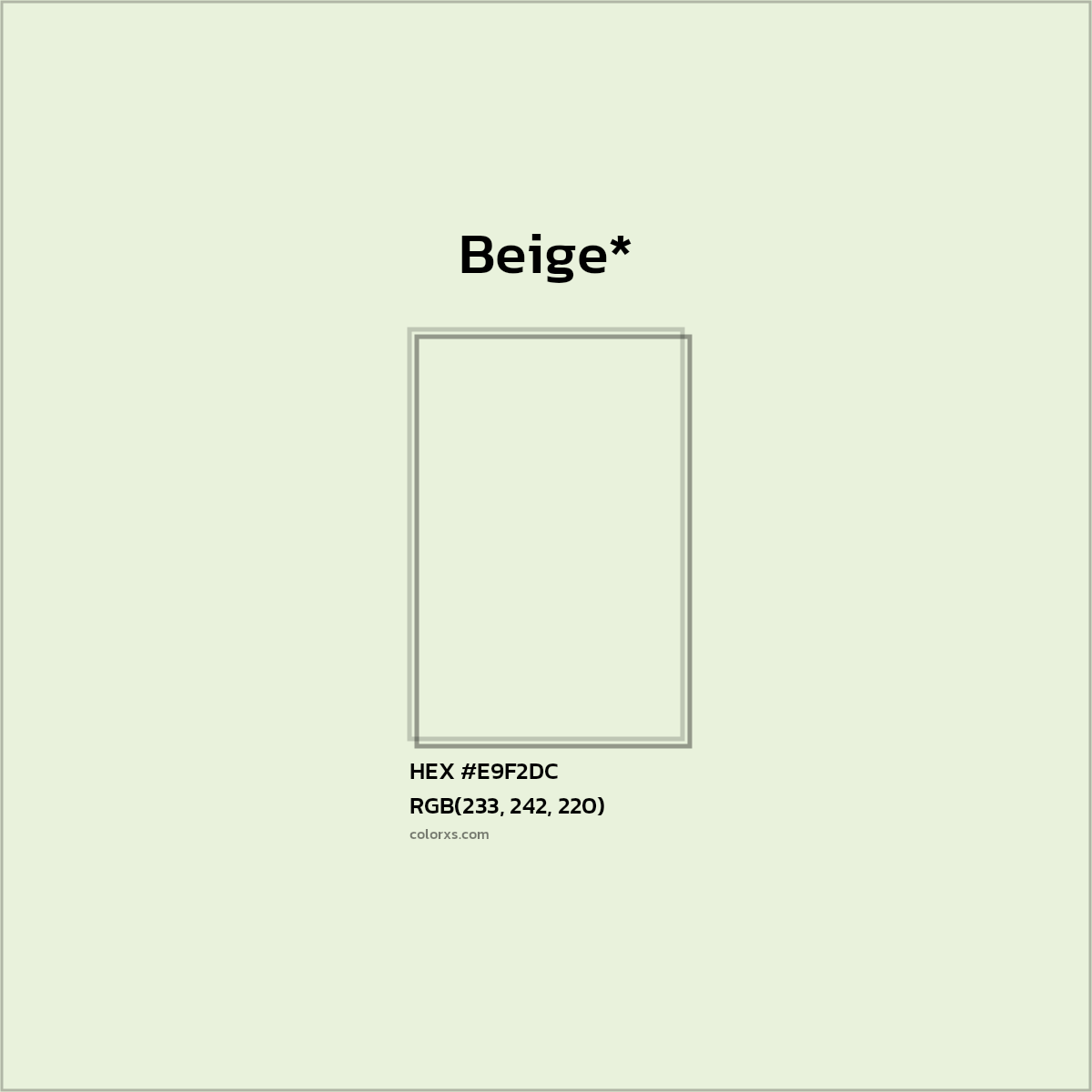 HEX #E9F2DC Color Name, Color Code, Palettes, Similar Paints, Images