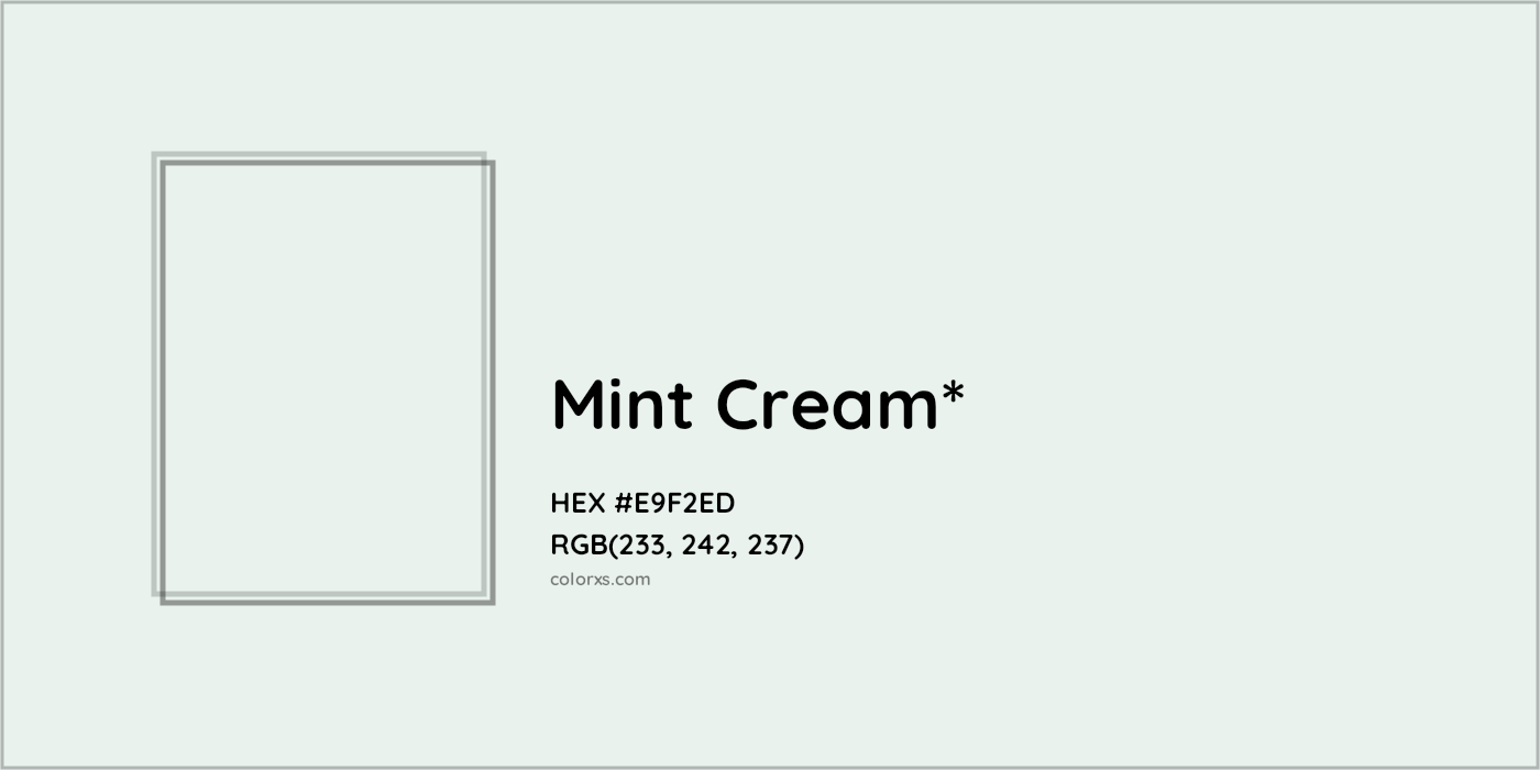 HEX #E9F2ED Color Name, Color Code, Palettes, Similar Paints, Images