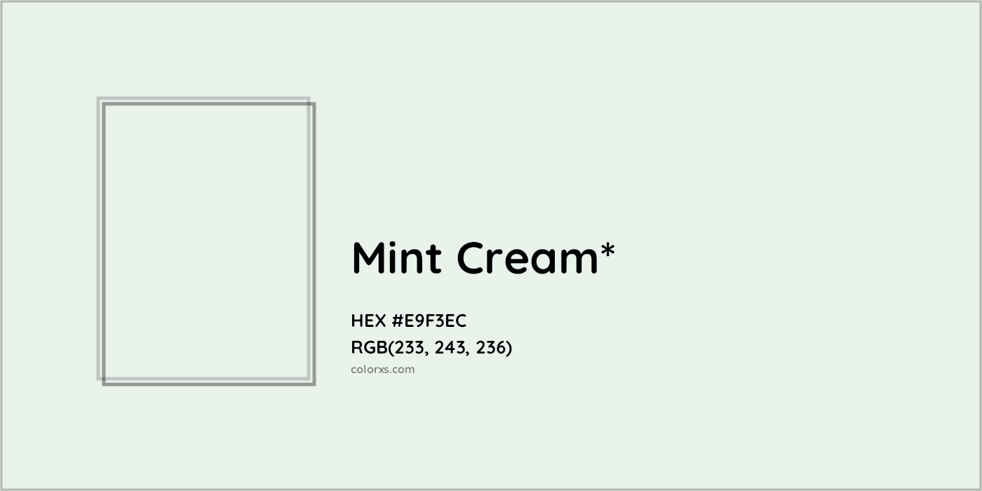 HEX #E9F3EC Color Name, Color Code, Palettes, Similar Paints, Images