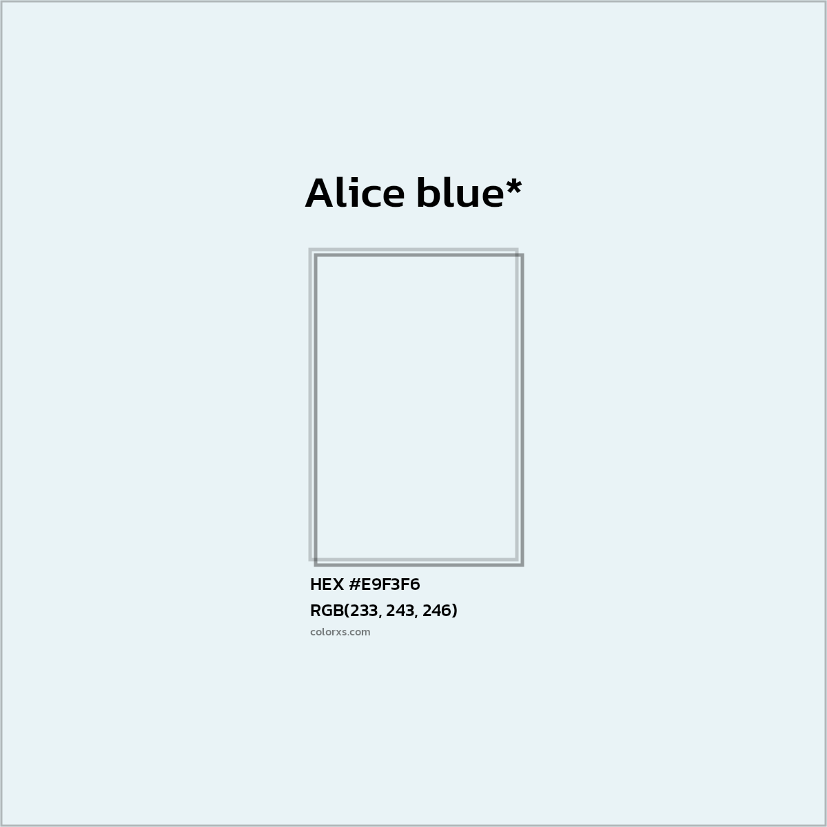 HEX #E9F3F6 Color Name, Color Code, Palettes, Similar Paints, Images