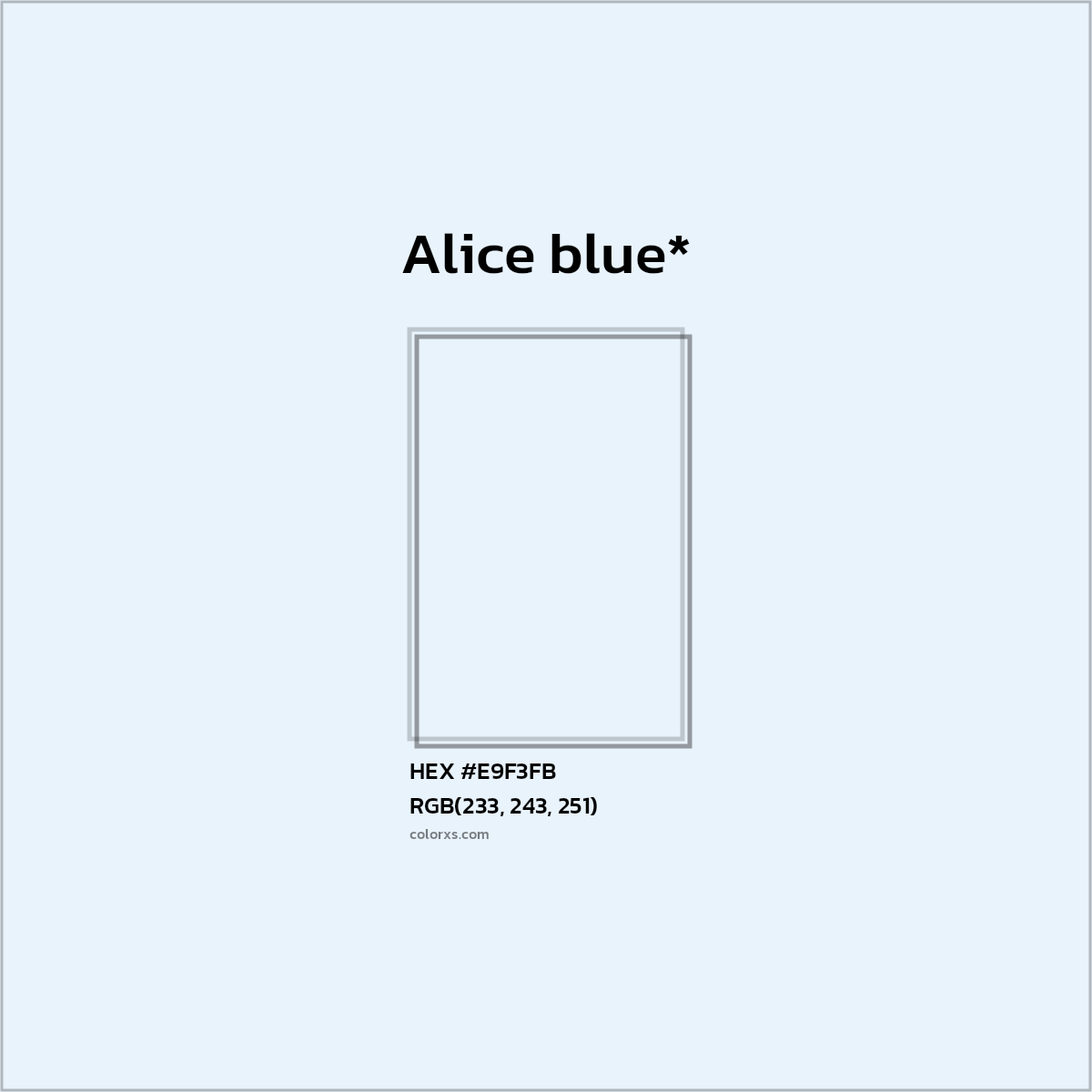 HEX #E9F3FB Color Name, Color Code, Palettes, Similar Paints, Images