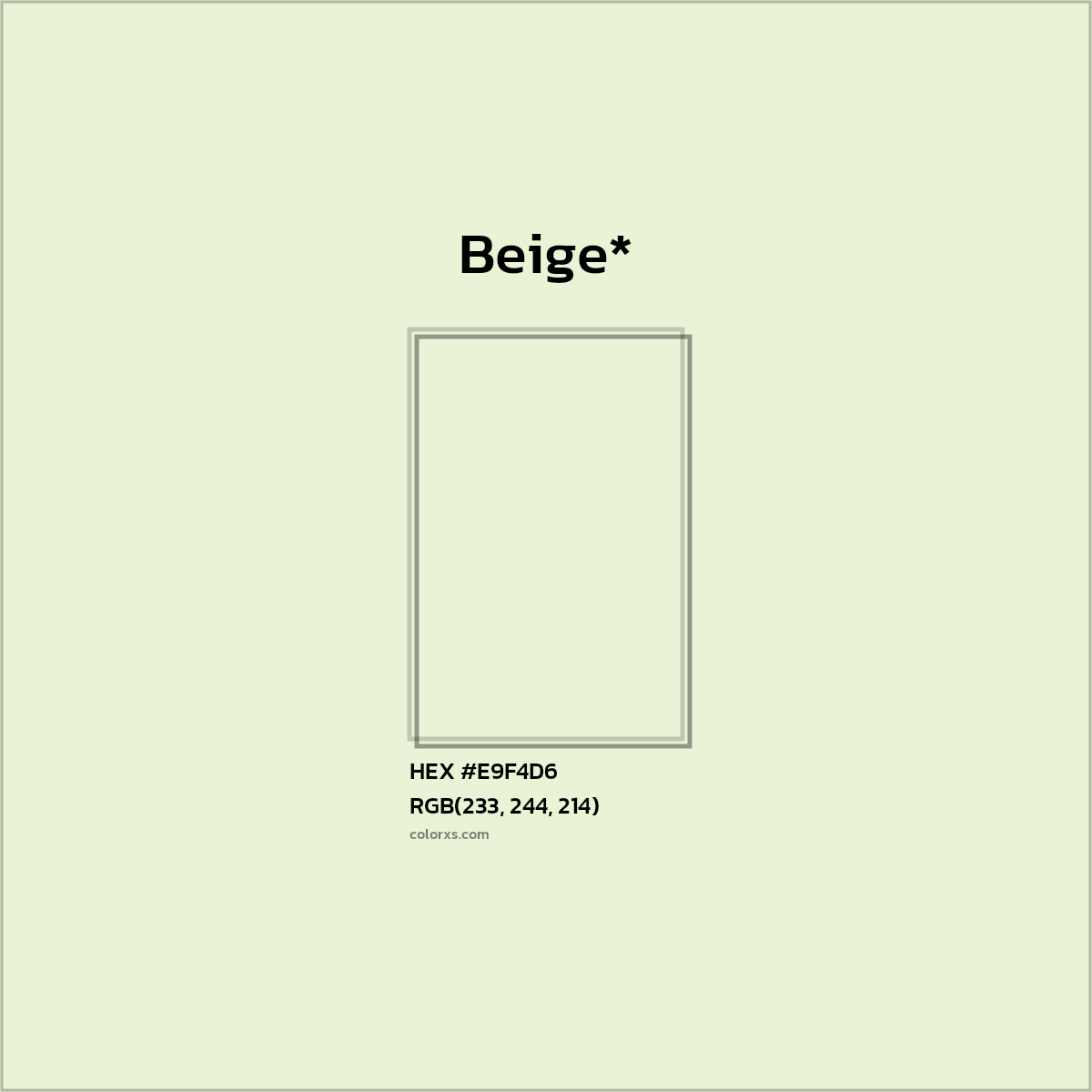 HEX #E9F4D6 Color Name, Color Code, Palettes, Similar Paints, Images