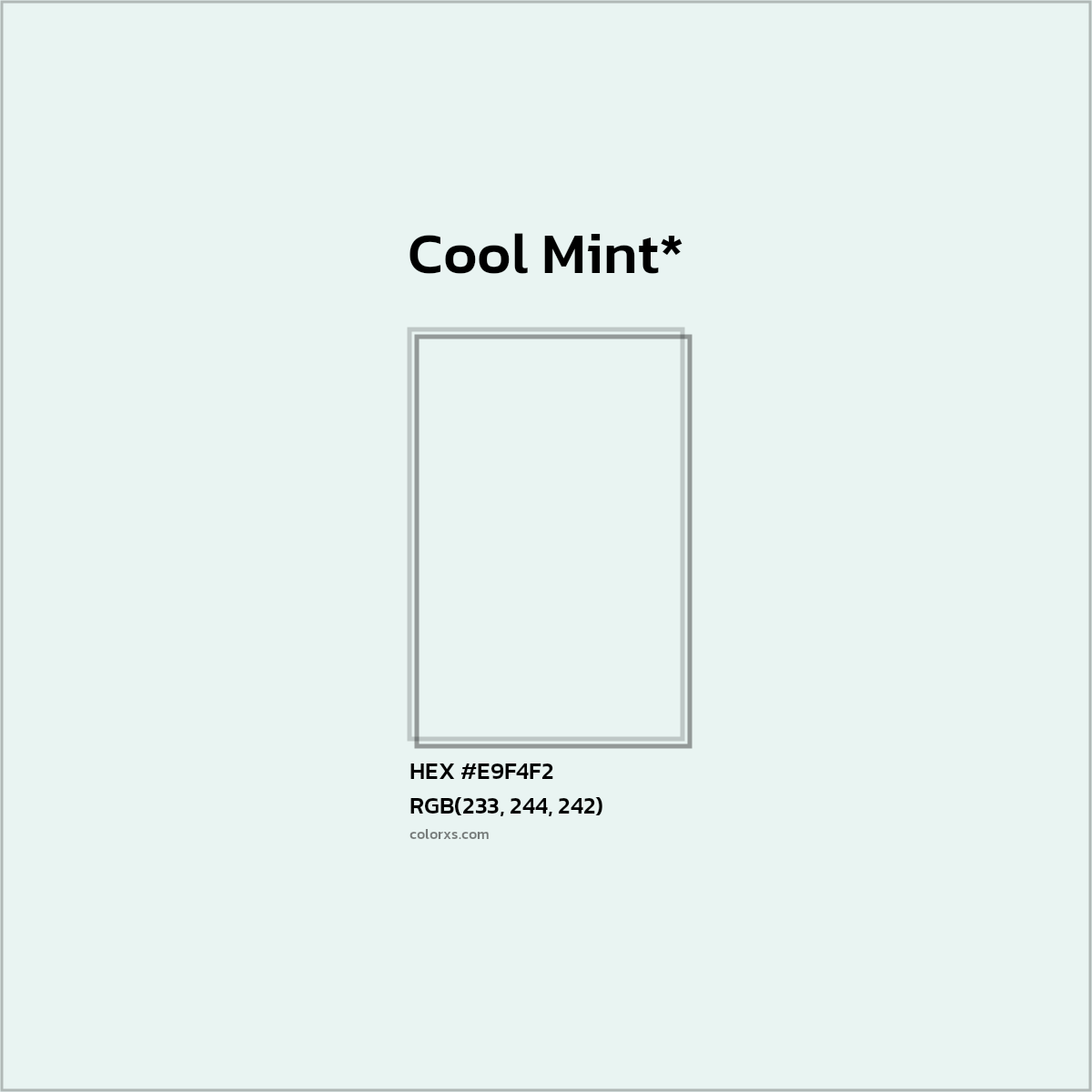 HEX #E9F4F2 Color Name, Color Code, Palettes, Similar Paints, Images