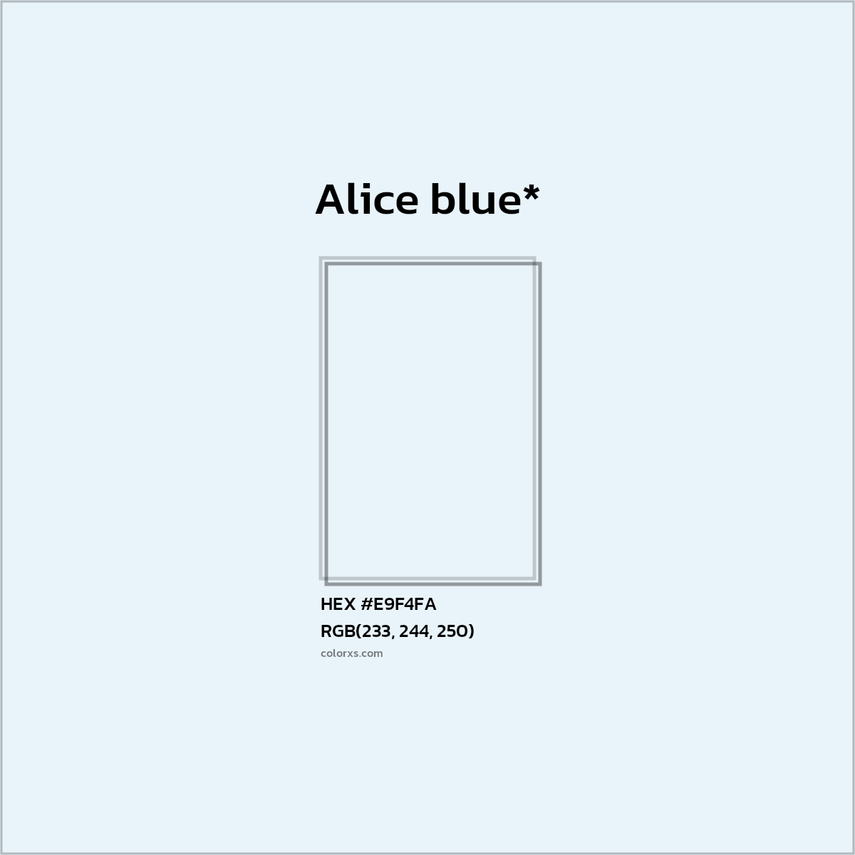 HEX #E9F4FA Color Name, Color Code, Palettes, Similar Paints, Images