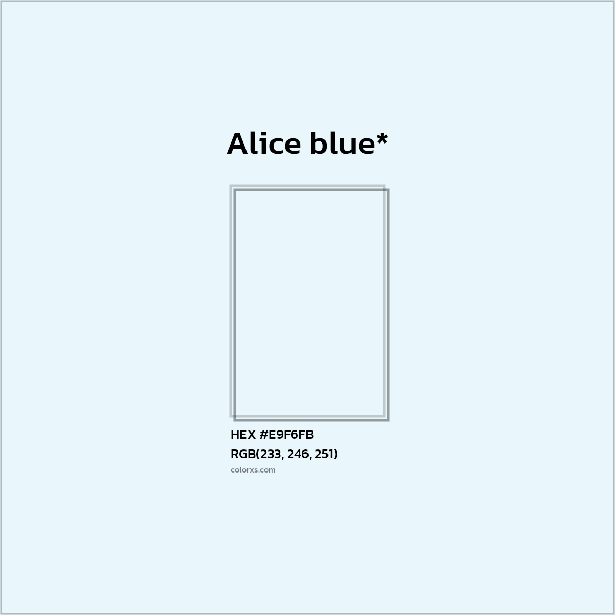 HEX #E9F6FB Color Name, Color Code, Palettes, Similar Paints, Images