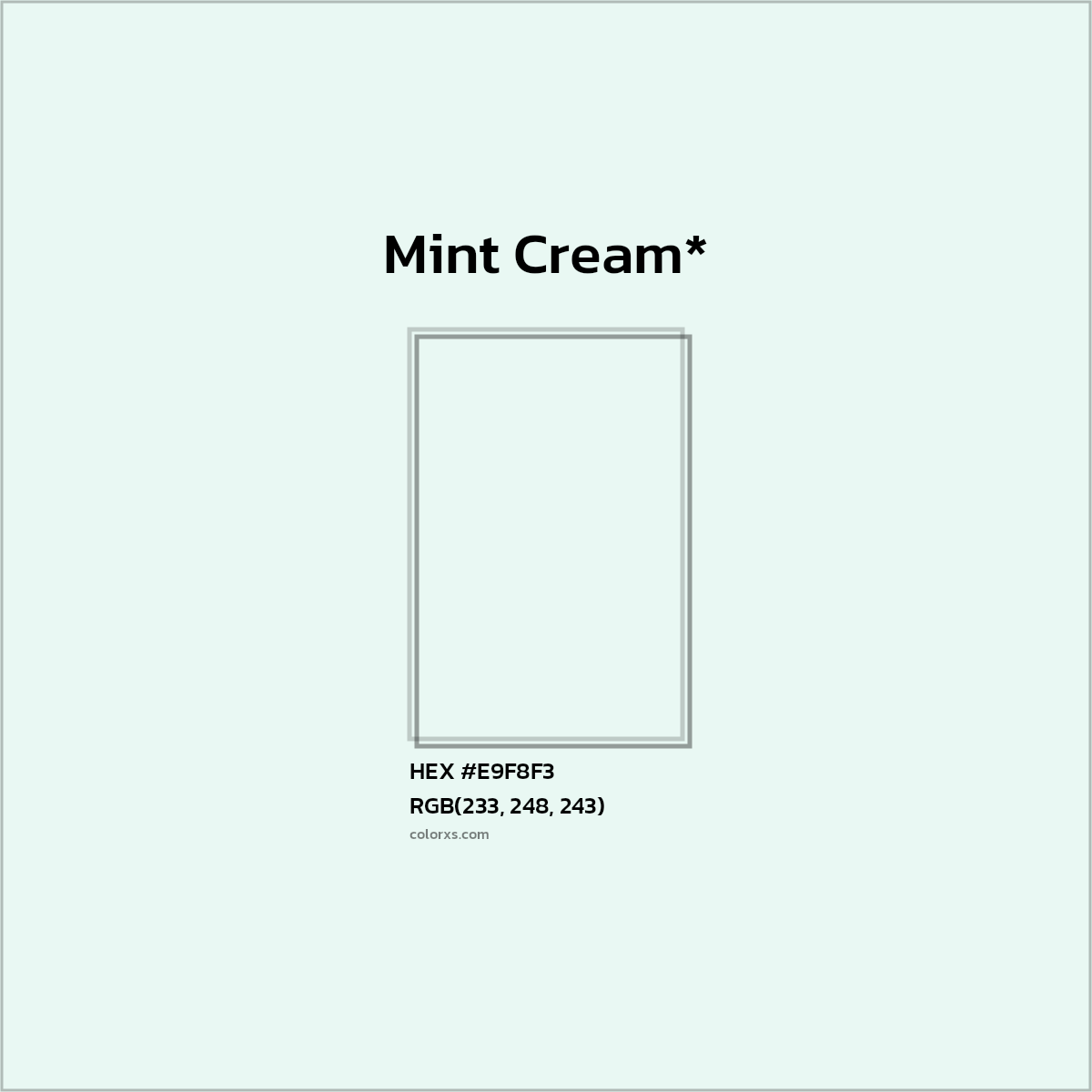 HEX #E9F8F3 Color Name, Color Code, Palettes, Similar Paints, Images