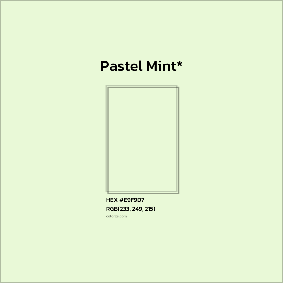 HEX #E9F9D7 Color Name, Color Code, Palettes, Similar Paints, Images