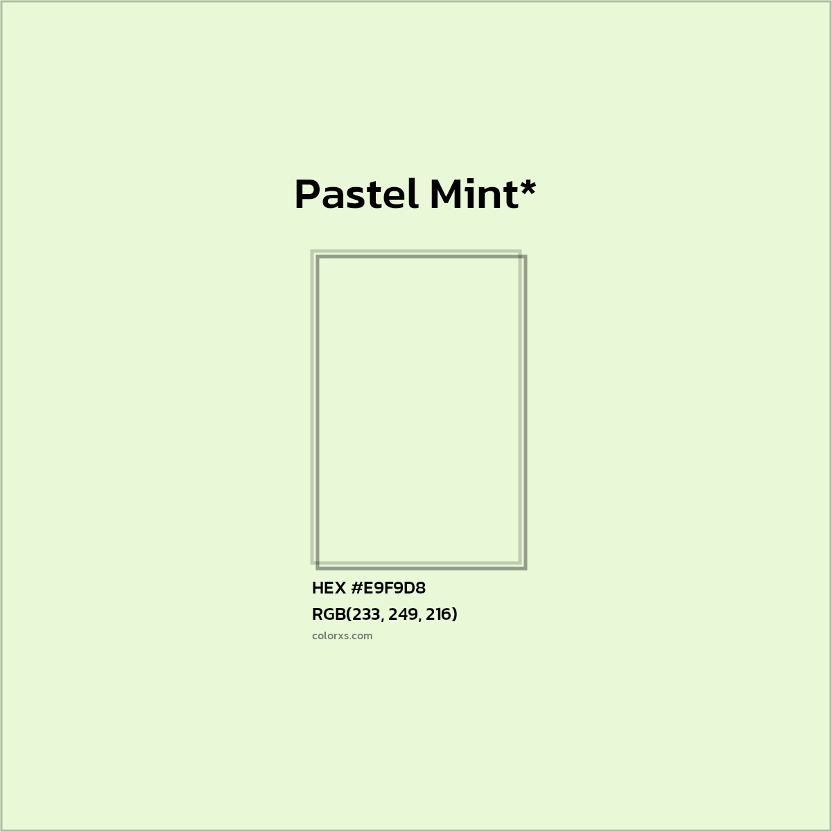 HEX #E9F9D8 Color Name, Color Code, Palettes, Similar Paints, Images
