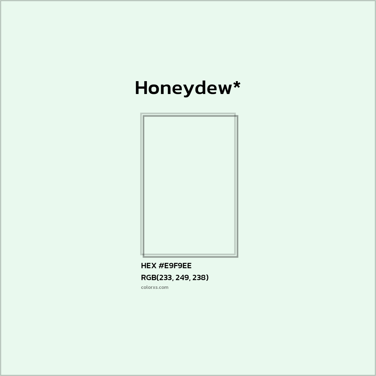 HEX #E9F9EE Color Name, Color Code, Palettes, Similar Paints, Images