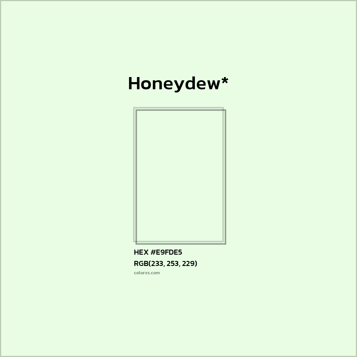 HEX #E9FDE5 Color Name, Color Code, Palettes, Similar Paints, Images