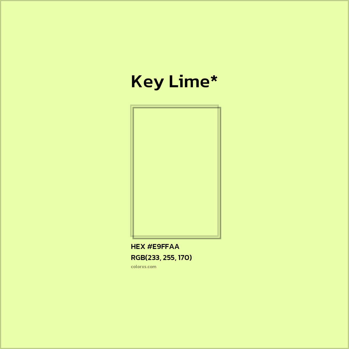 HEX #E9FFAA Color Name, Color Code, Palettes, Similar Paints, Images