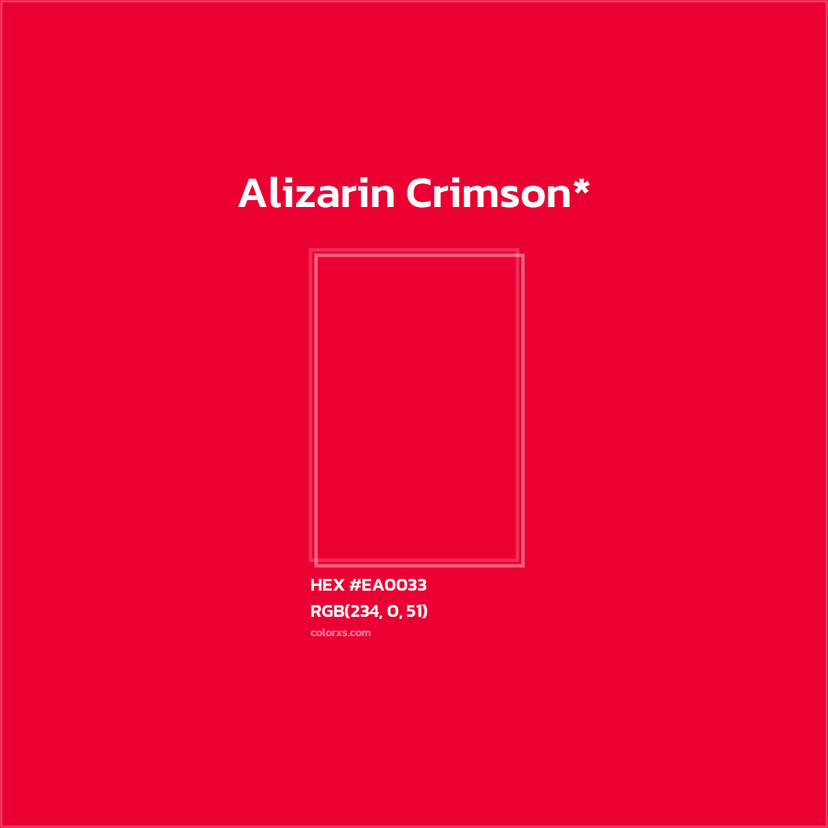 HEX #EA0033 Color Name, Color Code, Palettes, Similar Paints, Images