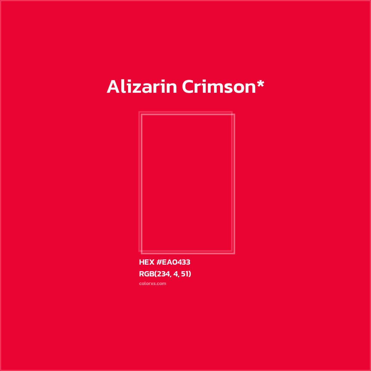 HEX #EA0433 Color Name, Color Code, Palettes, Similar Paints, Images