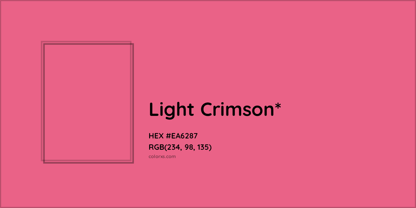 HEX #EA6287 Color Name, Color Code, Palettes, Similar Paints, Images