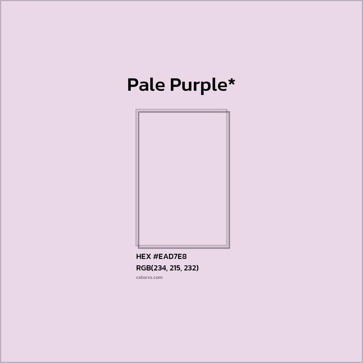 HEX #EAD7E8 Color Name, Color Code, Palettes, Similar Paints, Images