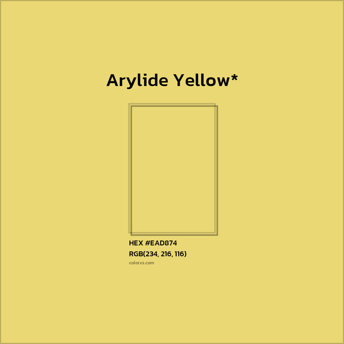 HEX #EAD874 Color Name, Color Code, Palettes, Similar Paints, Images