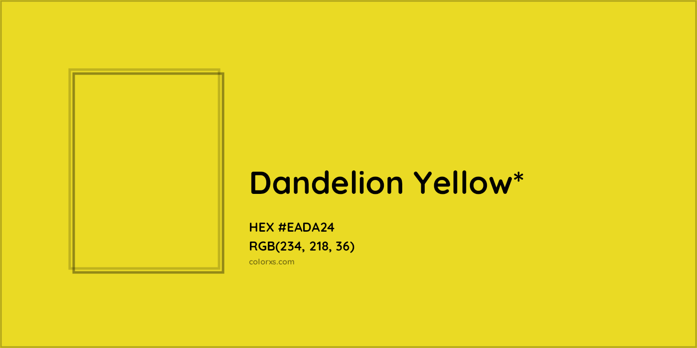 HEX #EADA24 Color Name, Color Code, Palettes, Similar Paints, Images
