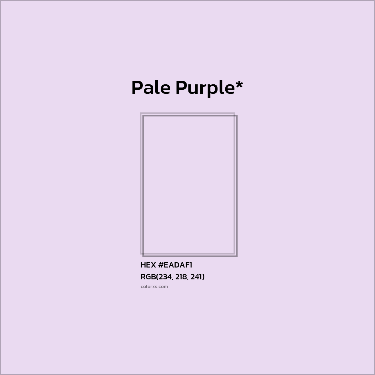 HEX #EADAF1 Color Name, Color Code, Palettes, Similar Paints, Images
