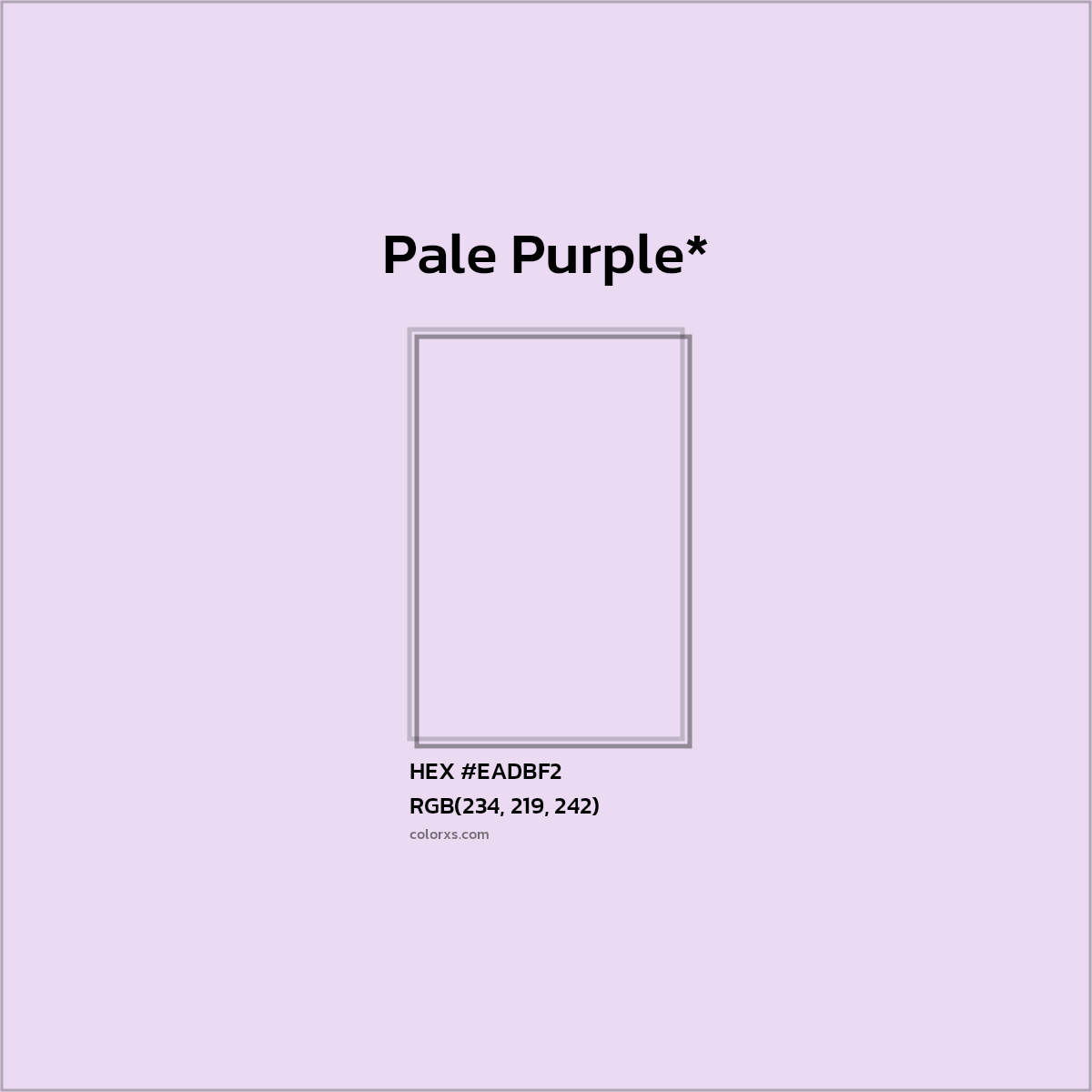 HEX #EADBF2 Color Name, Color Code, Palettes, Similar Paints, Images