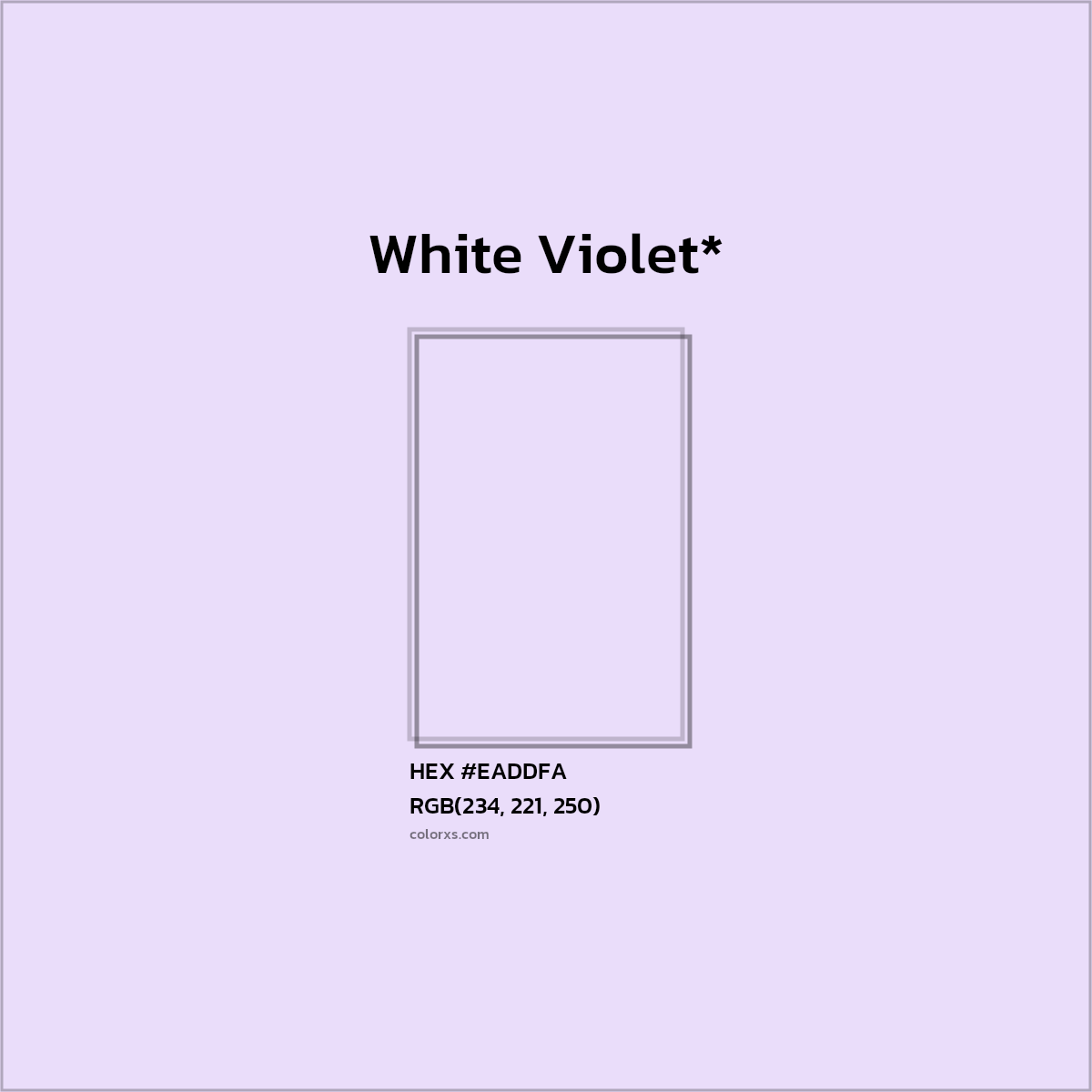 HEX #EADDFA Color Name, Color Code, Palettes, Similar Paints, Images