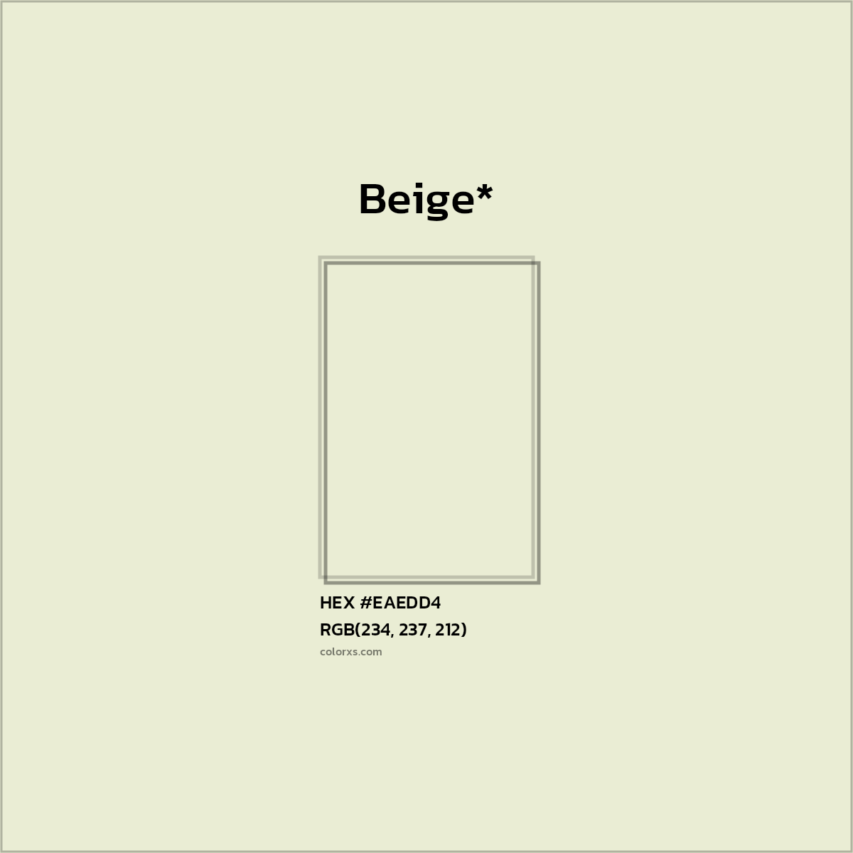 HEX #EAEDD4 Color Name, Color Code, Palettes, Similar Paints, Images