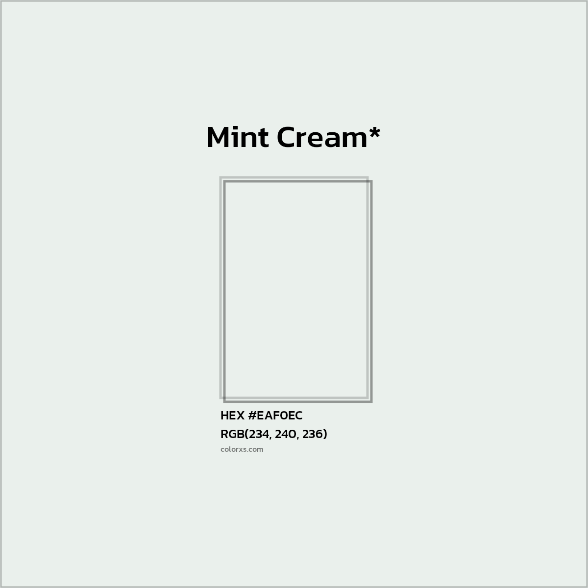 HEX #EAF0EC Color Name, Color Code, Palettes, Similar Paints, Images