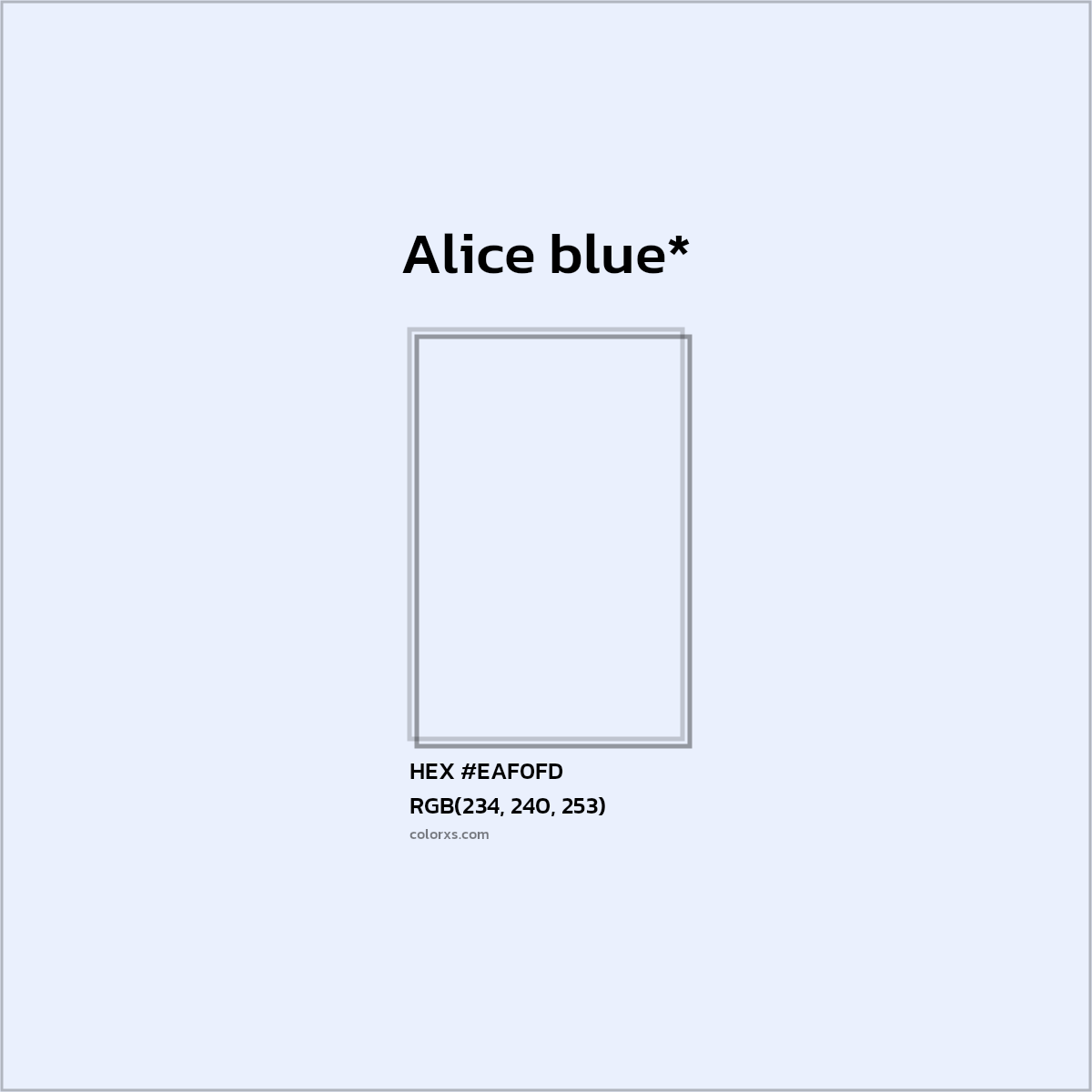 HEX #EAF0FD Color Name, Color Code, Palettes, Similar Paints, Images