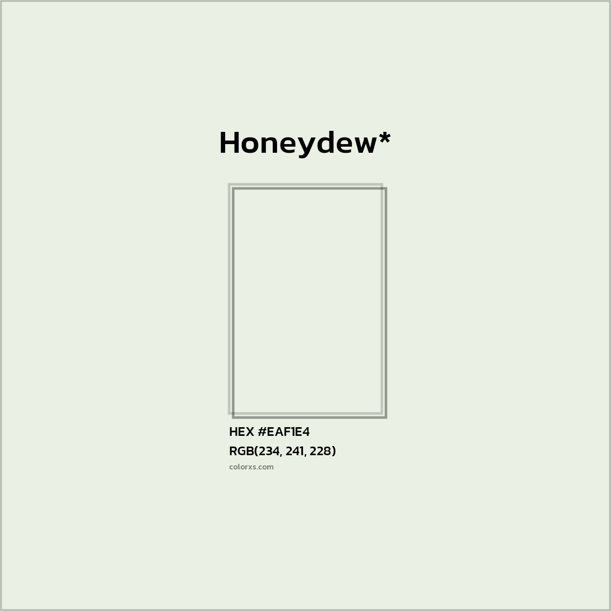 HEX #EAF1E4 Color Name, Color Code, Palettes, Similar Paints, Images