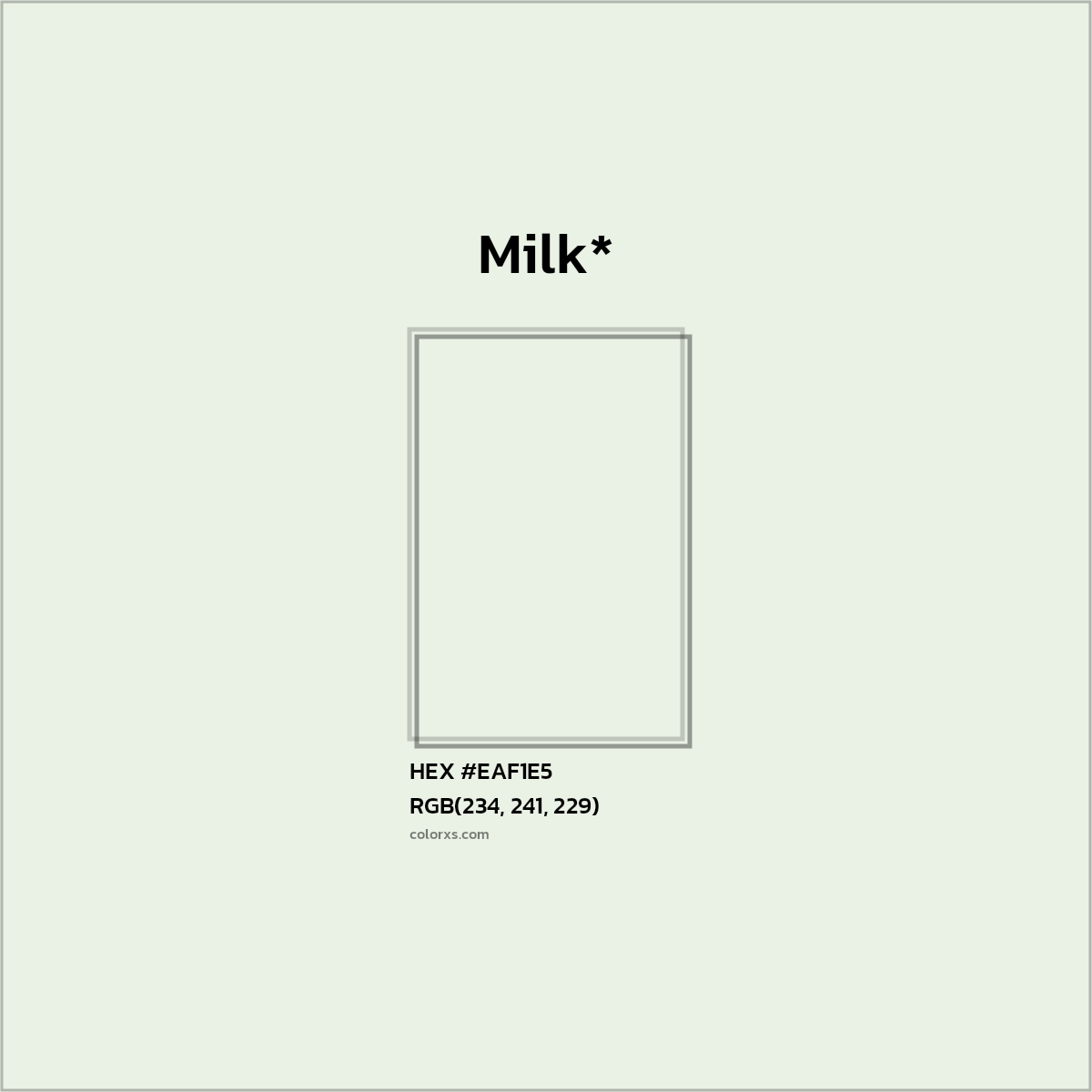 HEX #EAF1E5 Color Name, Color Code, Palettes, Similar Paints, Images