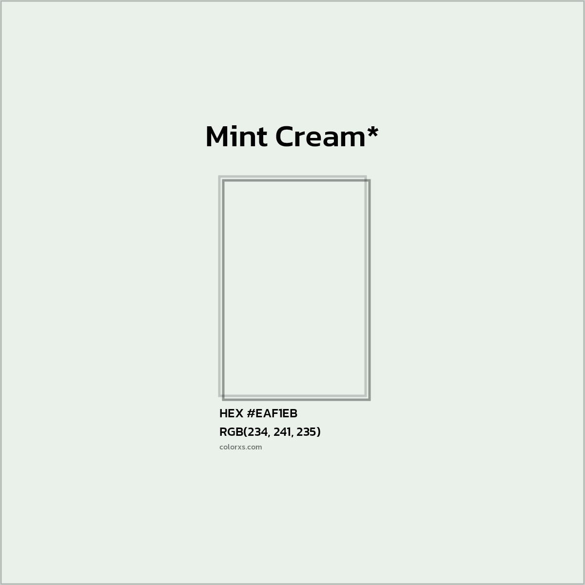 HEX #EAF1EB Color Name, Color Code, Palettes, Similar Paints, Images