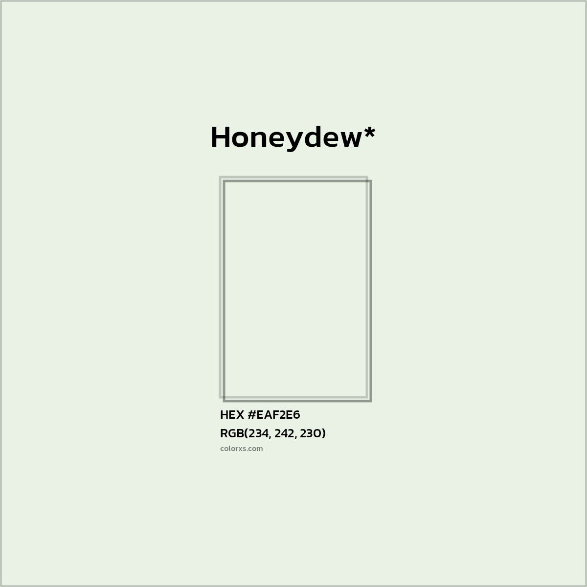 HEX #EAF2E6 Color Name, Color Code, Palettes, Similar Paints, Images