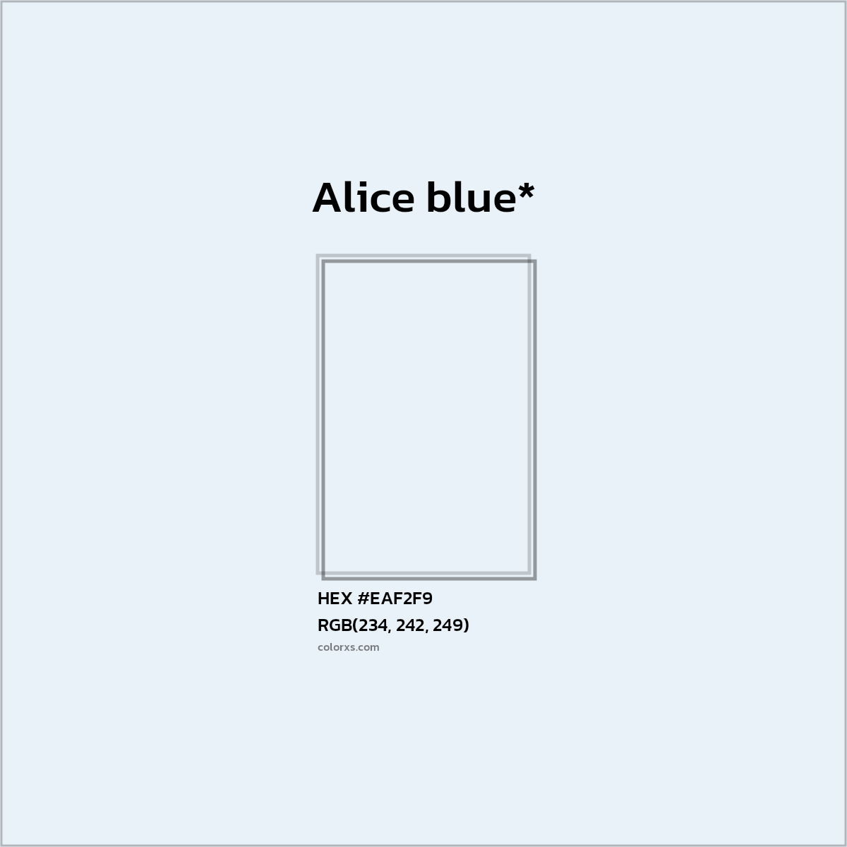 HEX #EAF2F9 Color Name, Color Code, Palettes, Similar Paints, Images