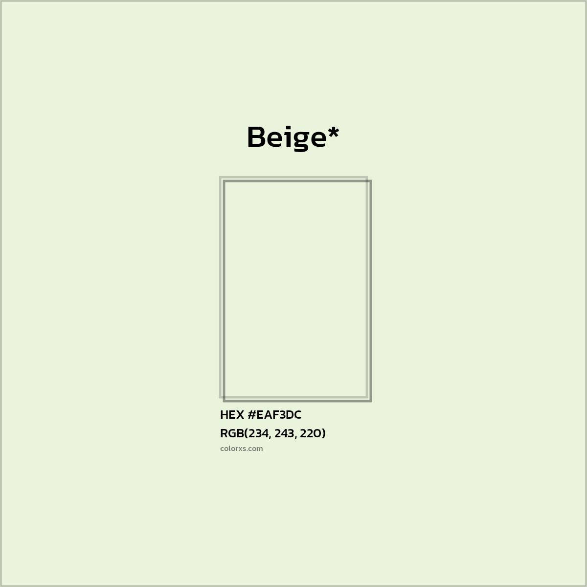 HEX #EAF3DC Color Name, Color Code, Palettes, Similar Paints, Images