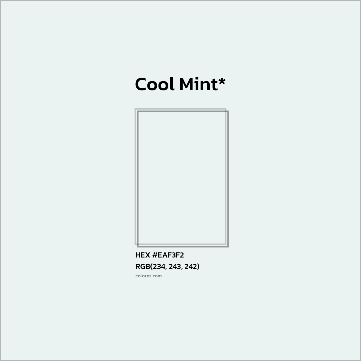 HEX #EAF3F2 Color Name, Color Code, Palettes, Similar Paints, Images