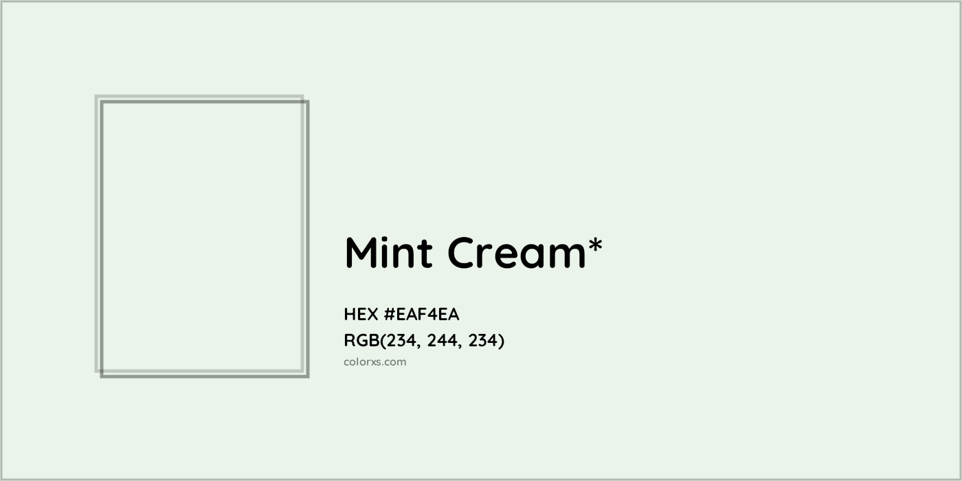 HEX #EAF4EA Color Name, Color Code, Palettes, Similar Paints, Images