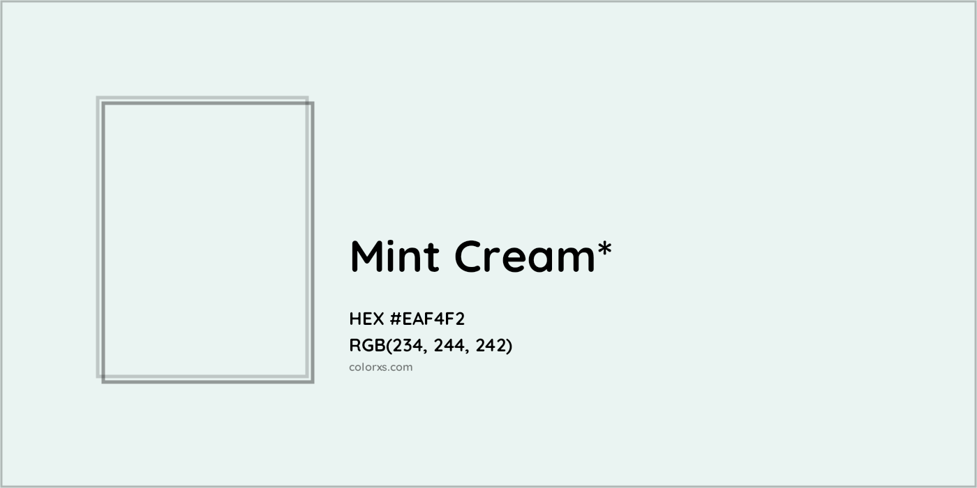 HEX #EAF4F2 Color Name, Color Code, Palettes, Similar Paints, Images