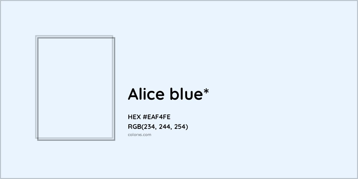 HEX #EAF4FE Color Name, Color Code, Palettes, Similar Paints, Images