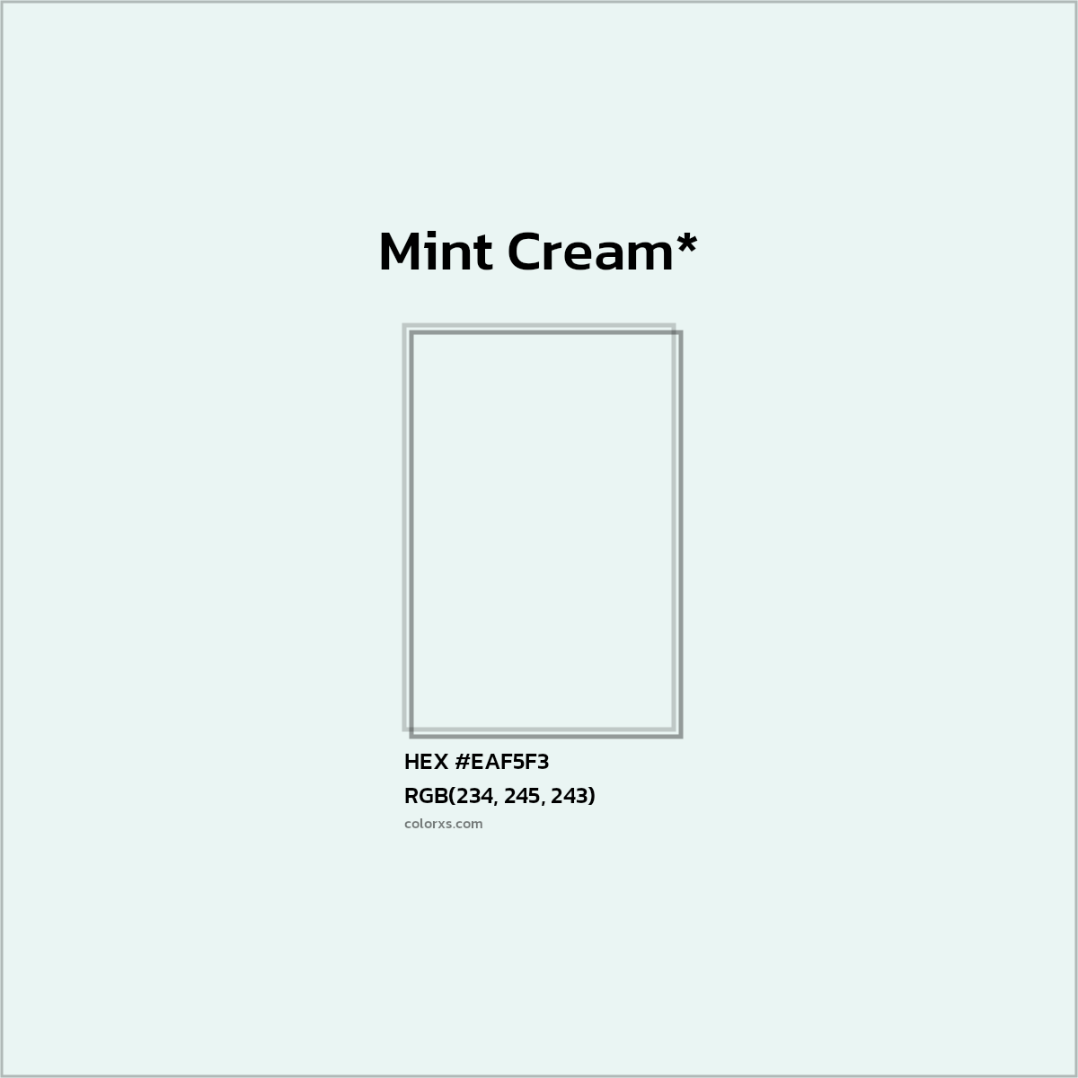 HEX #EAF5F3 Color Name, Color Code, Palettes, Similar Paints, Images