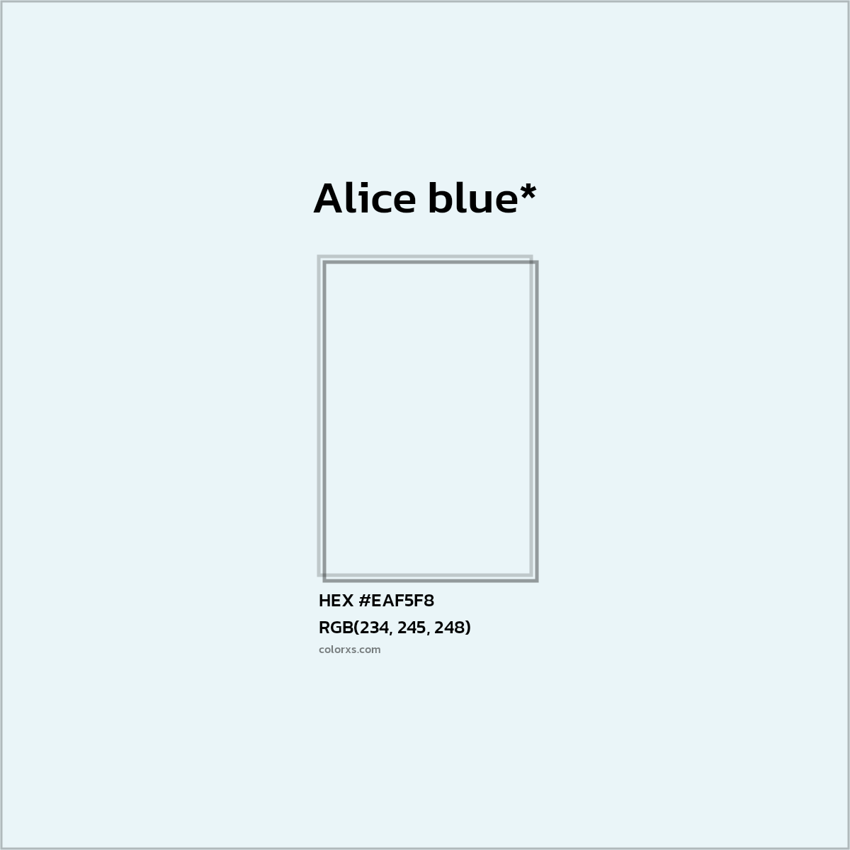 HEX #EAF5F8 Color Name, Color Code, Palettes, Similar Paints, Images