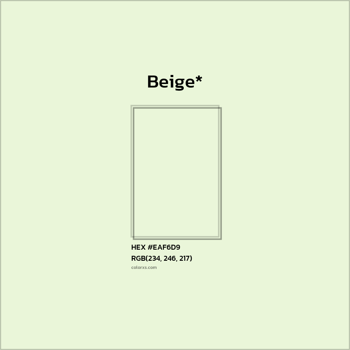 HEX #EAF6D9 Color Name, Color Code, Palettes, Similar Paints, Images