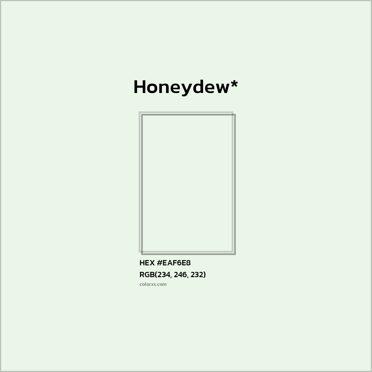 HEX #EAF6E8 Color Name, Color Code, Palettes, Similar Paints, Images