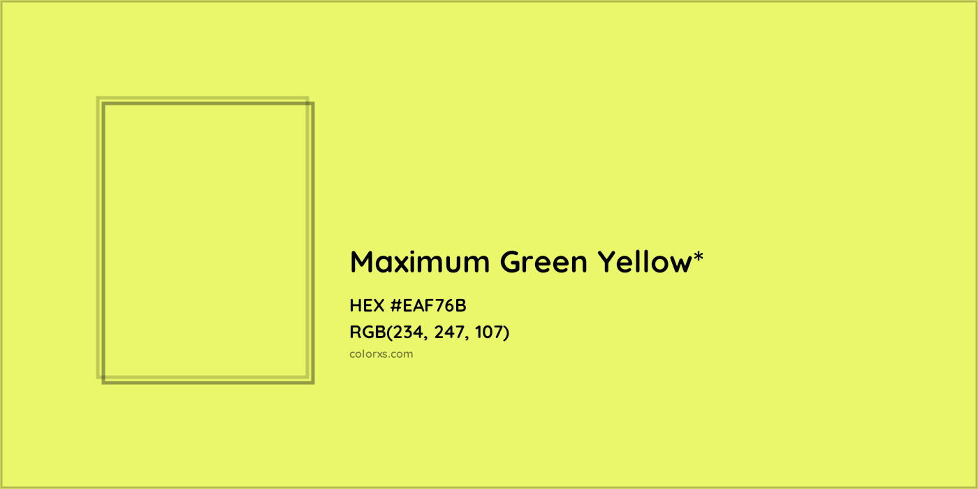 HEX #EAF76B Color Name, Color Code, Palettes, Similar Paints, Images